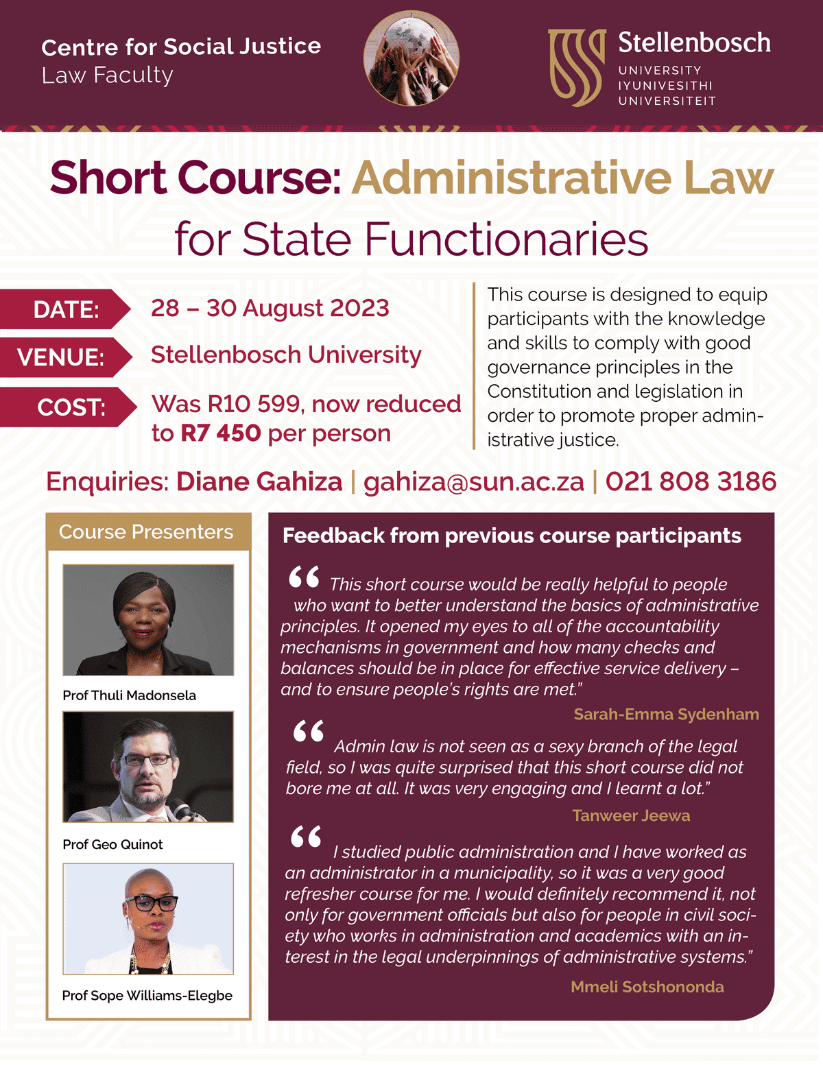 Administrative Law for State Functionaries Course | Centre for Social ...